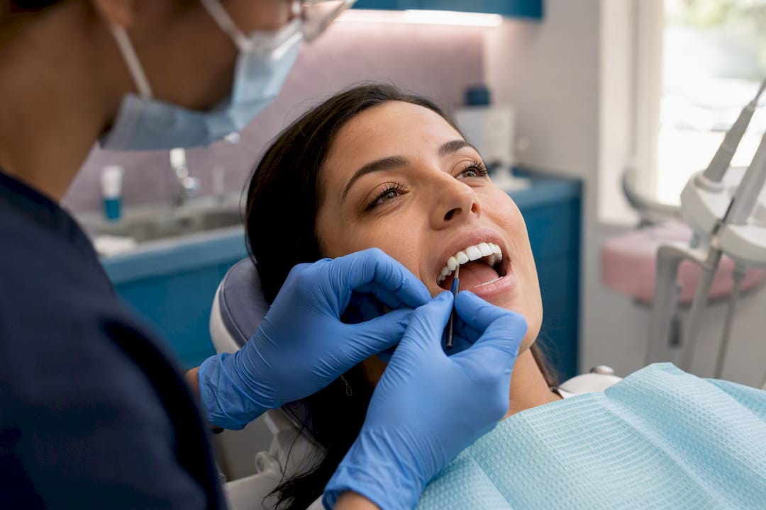 Applying composite bonding to cracked tooth