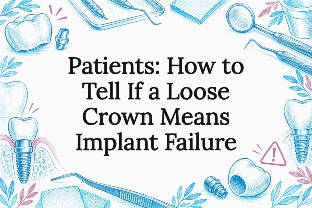 Loose dental crown title card illustration