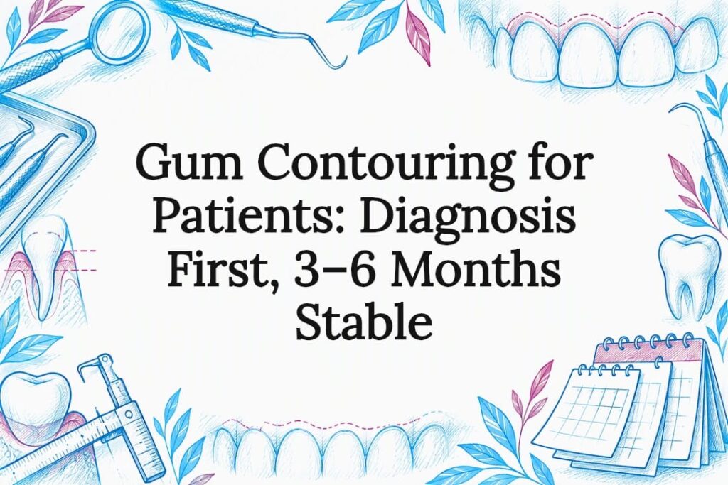 Decorative gum contouring diagnosis title card