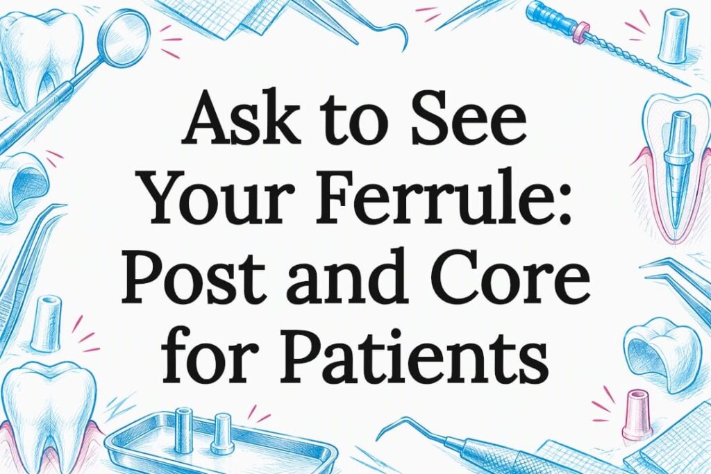 Dental sketch title card about ferrule treatment