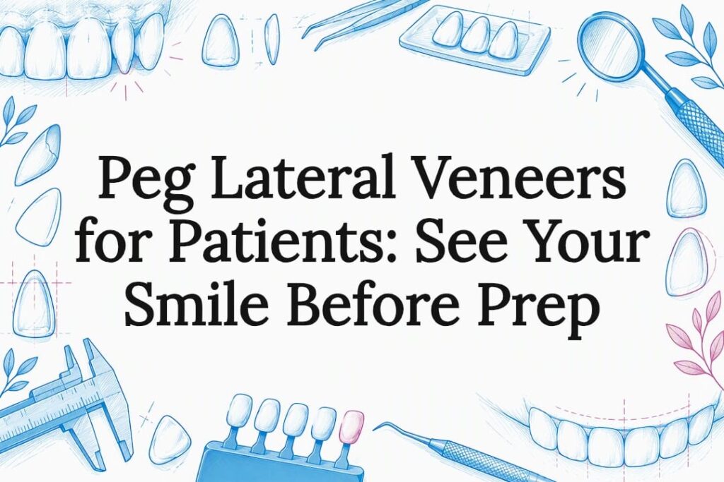 Hand-drawn dental title card with clear center